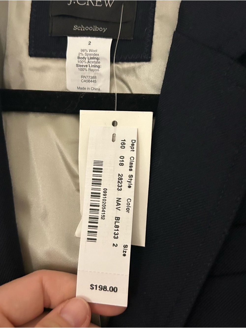 J. Crew Navy Schoolboy Blazer with Gold Buttons 2 - Picture 4 of 6
